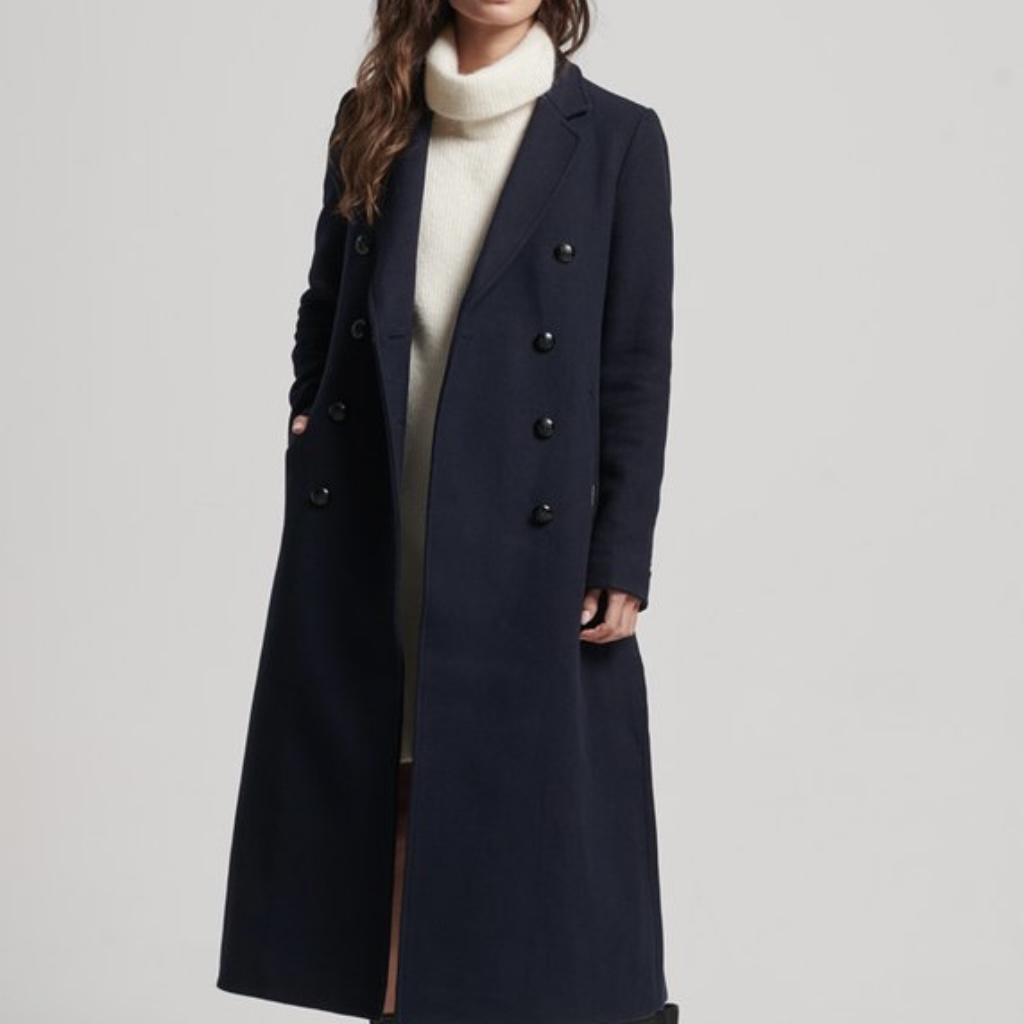 Palton Superdry Long Military Wool Coat