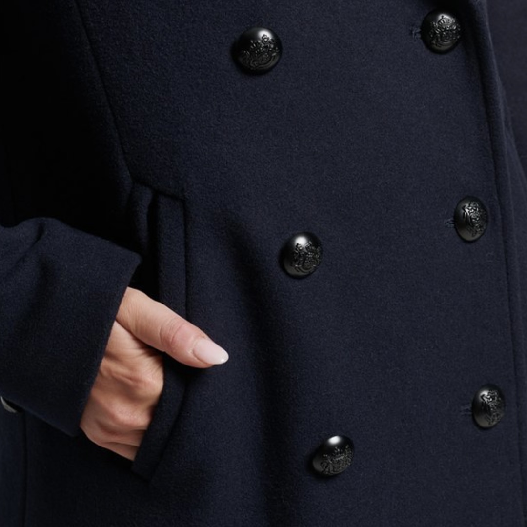 Palton Superdry Long Military Wool Coat
